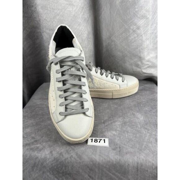 P448 "Thea" Sneaker in Galu w/Rhinestones (Cream/Gray) Sz US - 8.5, Eu - 39 - Picture 4 of 9